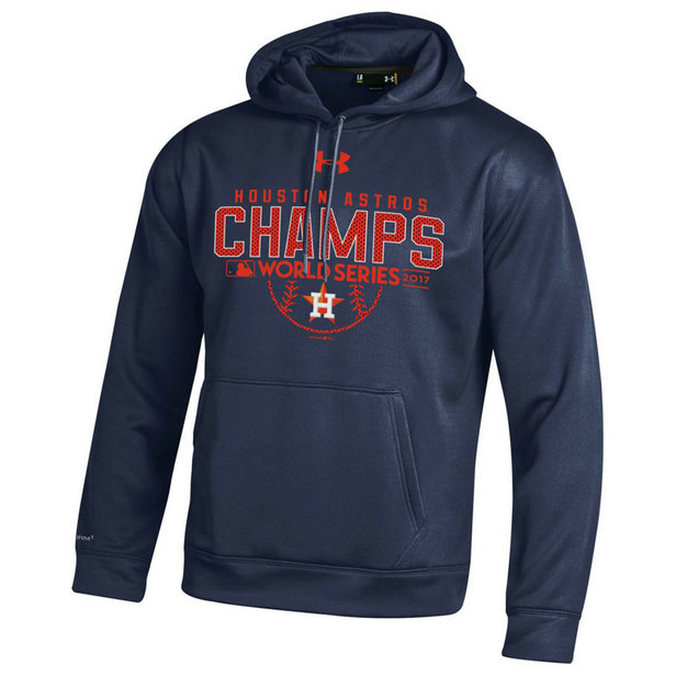 Houston Astros 2017 World Series Champions Armour Fleece Pullover Navy Hoodie