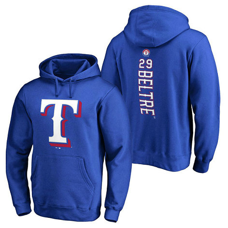 Texas Rangers #29 Adrian Beltre Backer Pullover Royal Hoodie Texas Rangers #29 Adrian Beltre Backer Pullover Royal Hoodie