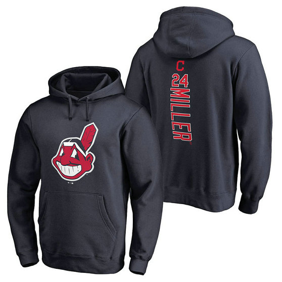 Cleveland Indians #24 Andrew Miller Backer Pullover Navy Hoodie Cleveland Indians #24 Andrew Miller Backer Pullover Navy Hoodie