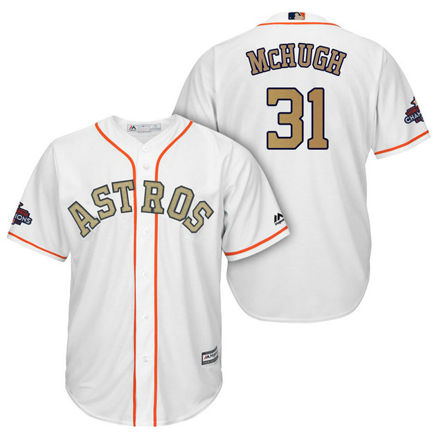 Houston Astros #31 Collin McHugh White Cool Base Jersey 2018 Gold Program Houston Astros #31 Collin McHugh White Cool Base Jersey 2018 Gold Program