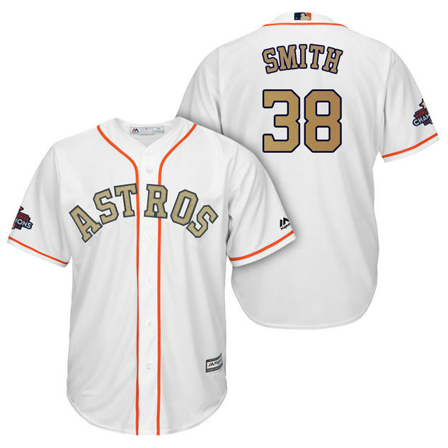 Houston Astros #38 Joe Smith White Cool Base Jersey 2018 Gold Program
