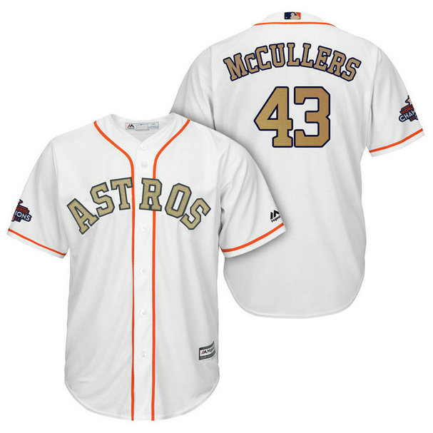 Houston Astros #43 Lance McCullers White Cool Base Jersey 2018 Gold Program Houston Astros #43 Lance McCullers White Cool Base Jersey 2018 Gold Program