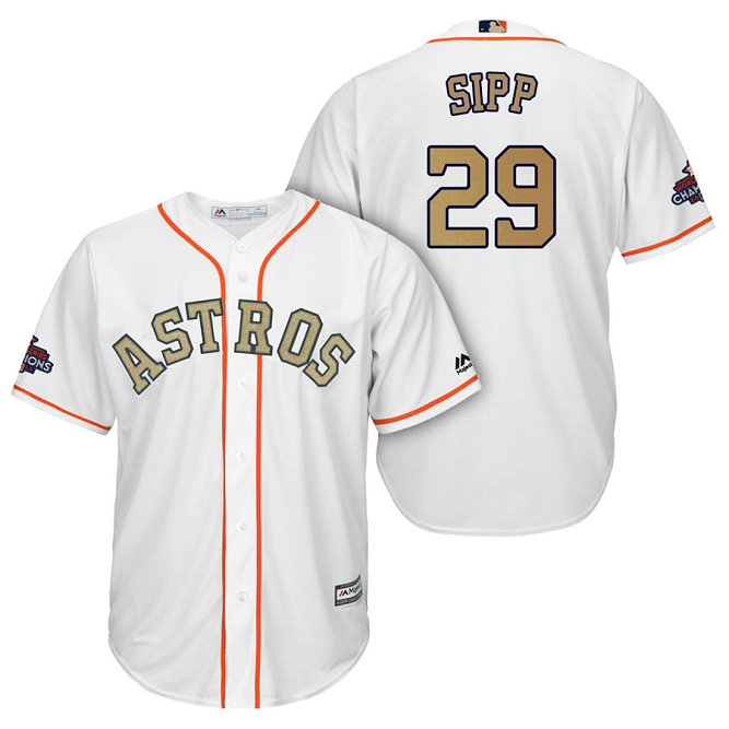 Houston Astros #29 Tony Sipp White Cool Base Jersey 2018 Gold Program Houston Astros #29 Tony Sipp White Cool Base Jersey 2018 Gold Program