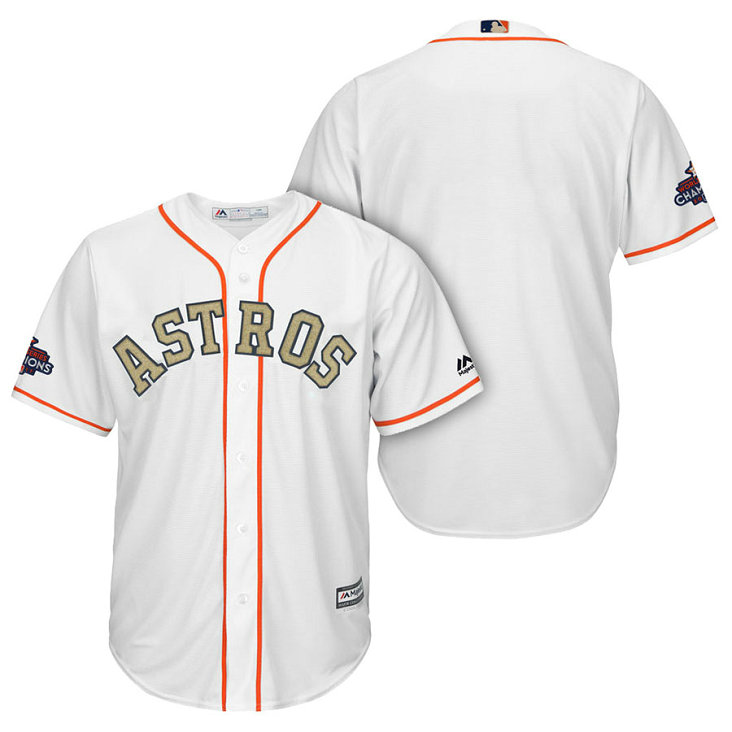 Houston Astros White Cool Base Jersey 2018 Gold Program Houston Astros White Cool Base Jersey 2018 Gold Program