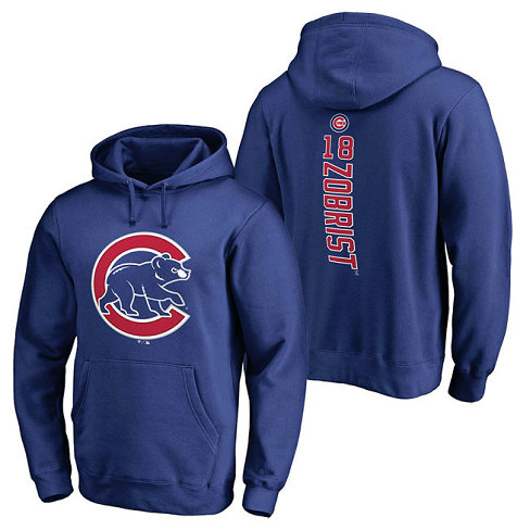 Chicago Cubs #18 Ben Zobrist Backer Pullover Royal Hoodie Chicago Cubs #18 Ben Zobrist Backer Pullover Royal Hoodie