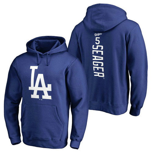 Los Angeles Dodgers #5 Corey Seager Backer Pullover Royal Hoodie
