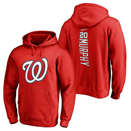 Washington Nationals #20 Daniel Murphy Backer Pullover Red Hoodie