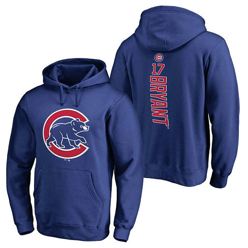 Chicago Cubs #17 Kris Bryant Backer Pullover Royal Hoodie Chicago Cubs #17 Kris Bryant Backer Pullover Royal Hoodie