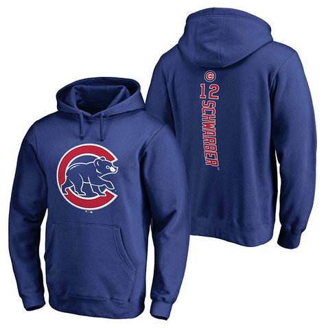 Chicago Cubs #12 Kyle Schwarber Backer Pullover Royal Hoodie Chicago Cubs #12 Kyle Schwarber Backer Pullover Royal Hoodie
