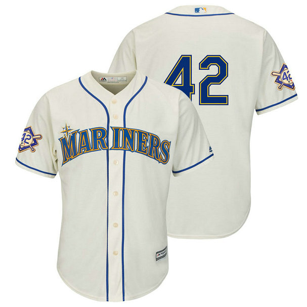 Seattle Mariners Cream Cool Base Jersey 2018 Jackie Robinson Day Seattle Mariners Cream Cool Base Jersey 2018 Jackie Robinson Day