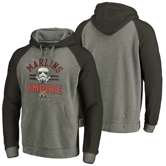 Miami Marlins Heather Gray Star Wars Empire hoodie Miami Marlins Heather Gray Star Wars Empire hoodie