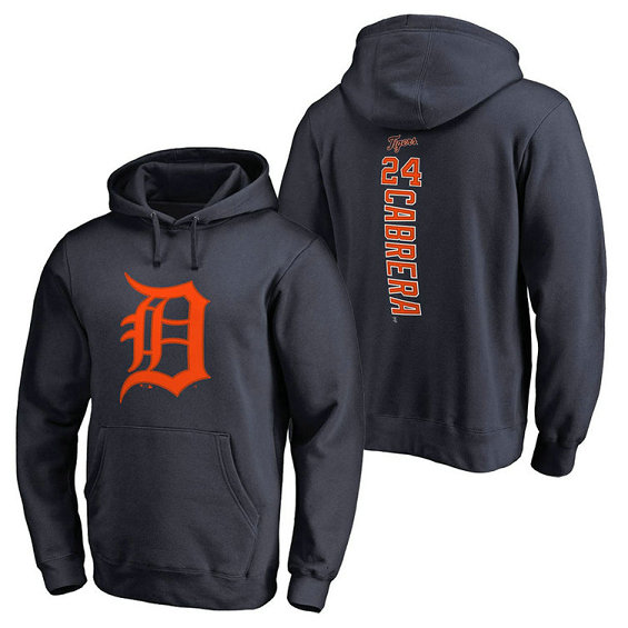 Detroit Tigers #24 Miguel Cabrera Backer Pullover Navy Hoodie Detroit Tigers #24 Miguel Cabrera Backer Pullover Navy Hoodie