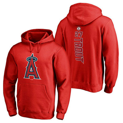 Los Angeles Angels #27 Mike Trout Backer Pullover Red Hoodie Los Angeles Angels #27 Mike Trout Backer Pullover Red Hoodie