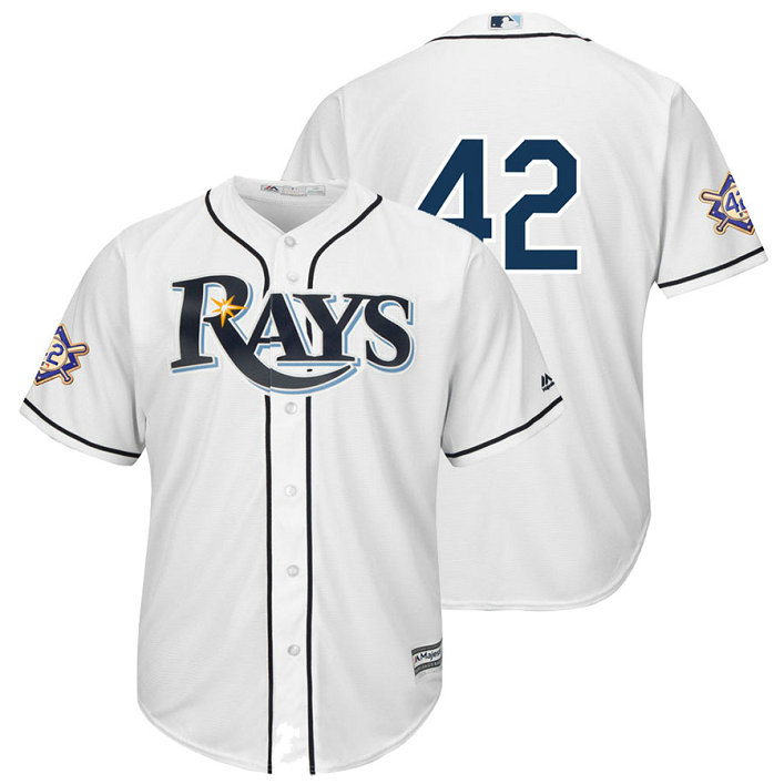 Tampa Bay Rays White Cool Base Jersey 2018 Jackie Robinson Day Tampa Bay Rays White Cool Base Jersey 2018 Jackie Robinson Day