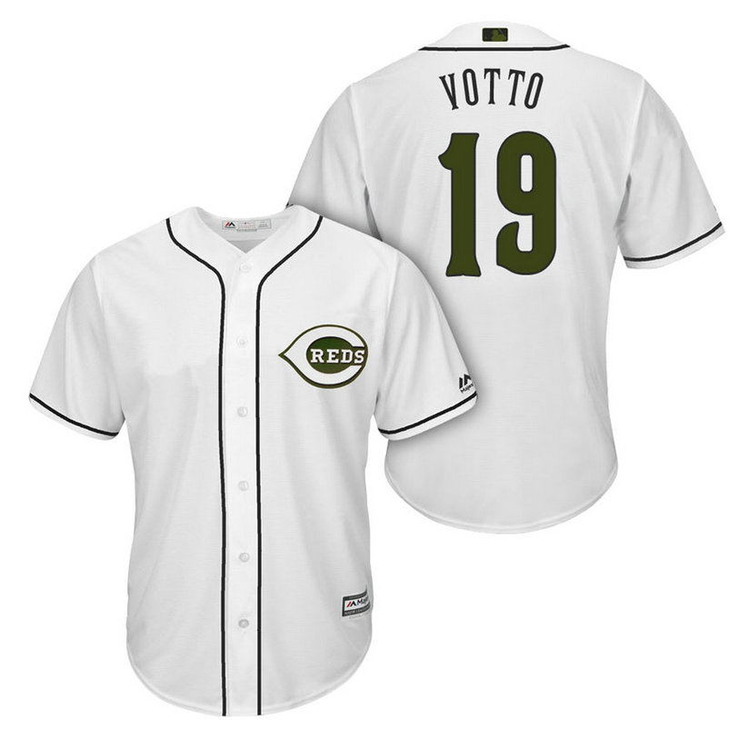 Men Reds #19 Joey Votto Alternate 2018 Player Cool Base Jersey