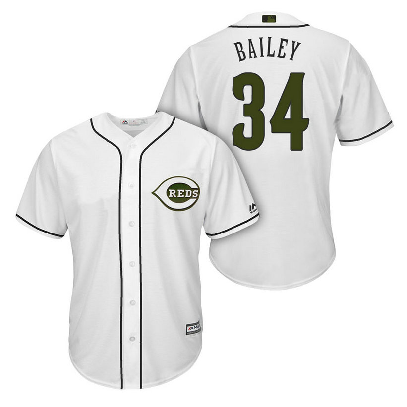 Men Reds #34 Homer Bailey Alternate 2018 Player Cool Base Jersey