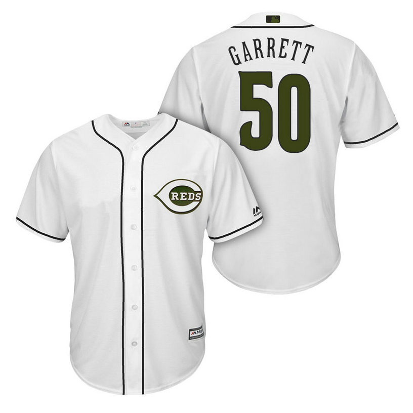 Men Reds #50 Amir Garrett Alternate 2018 Player Cool Base Jersey