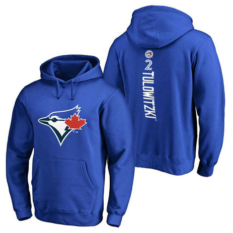 Toronto Blue Jays #2 Troy Tulowitzki Backer Pullover Royal Hoodie Toronto Blue Jays #2 Troy Tulowitzki Backer Pullover Royal Hoodie