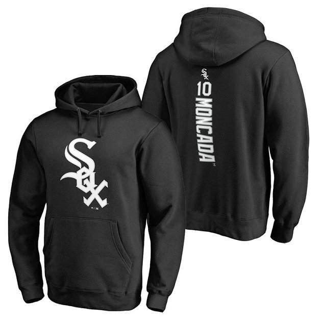 Chicago White Sox #10 Yoan Moncada Backer Pullover Black Hoodie Chicago White Sox #10 Yoan Moncada Backer Pullover Black Hoodie