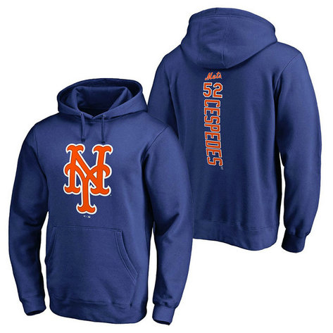 New York Mets #52 Yoenis Cespedes Backer Pullover Royal Hoodie