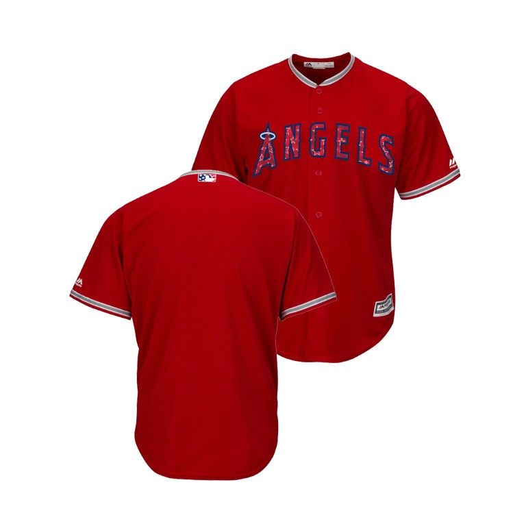 Los Angeles Angels Scarlet 2018 Stars & Stripes Cool Base Jersey Los Angeles Angels Scarlet 2018 Stars & Stripes Cool Base Jersey