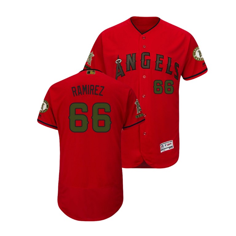 Los Angeles Angels Scarlet #66 JC Ramirez Flex Base Jersey 2018 Memorial Day Los Angeles Angels Scarlet #66 JC Ramirez Flex Base Jersey 2018 Memorial Day