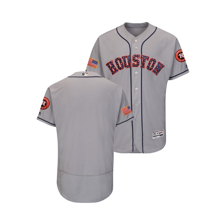 Houston Astros Gray 2018 Stars & Stripes Flex Base Jersey