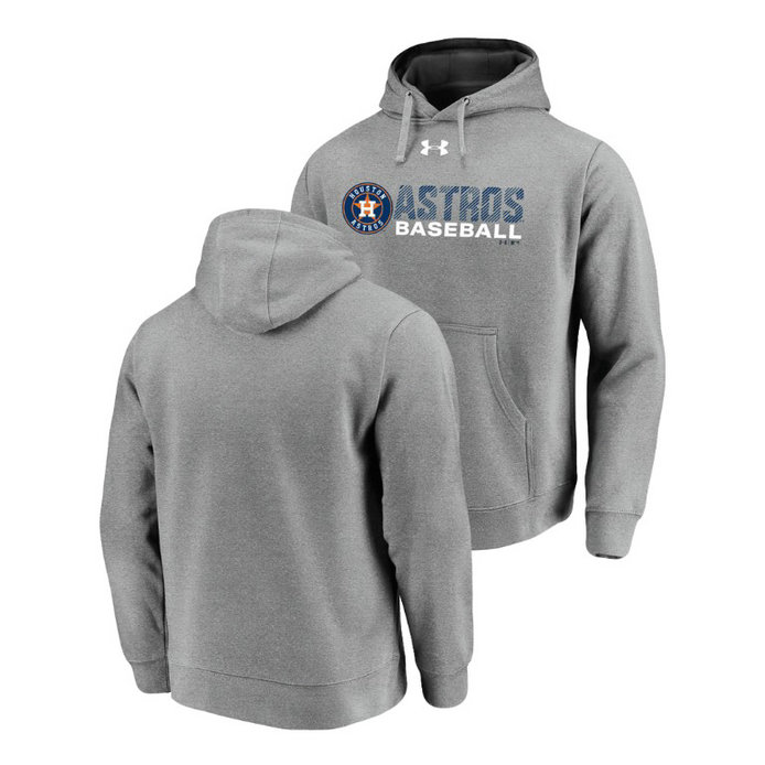 Houston Astros Under Armour Heathered Gray Commitment Stack Hoodie