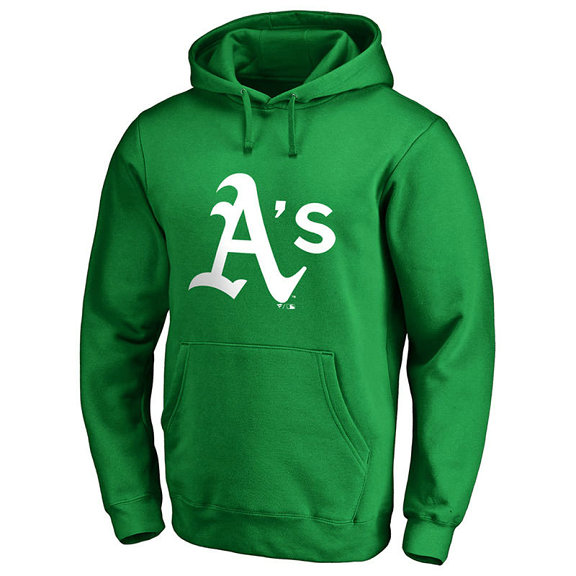 Oakland Athletics Kelly Green St. Patrick's Day White Logo Pullover Hoodie