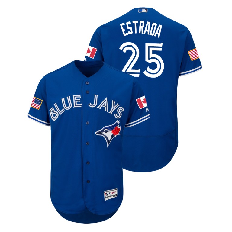Toronto Blue Jays Royal #25 Marco Estrada 2018 Stars & Stripes Flex Base Jersey Toronto Blue Jays Royal #25 Marco Estrada 2018 Stars & Stripes Flex Base Jersey