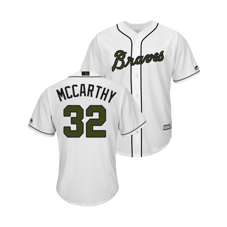 Atlanta Braves White #32 Brandon McCarthy Cool Base Jersey 2018 Memorial Day