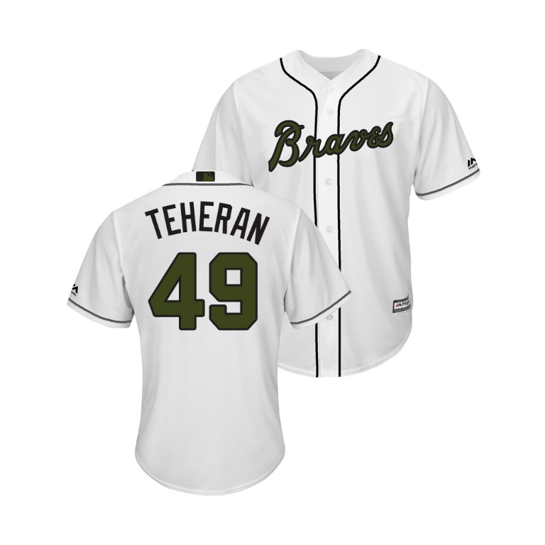 Atlanta Braves White #49 Julio Teheran Cool Base Jersey 2018 Memorial Day