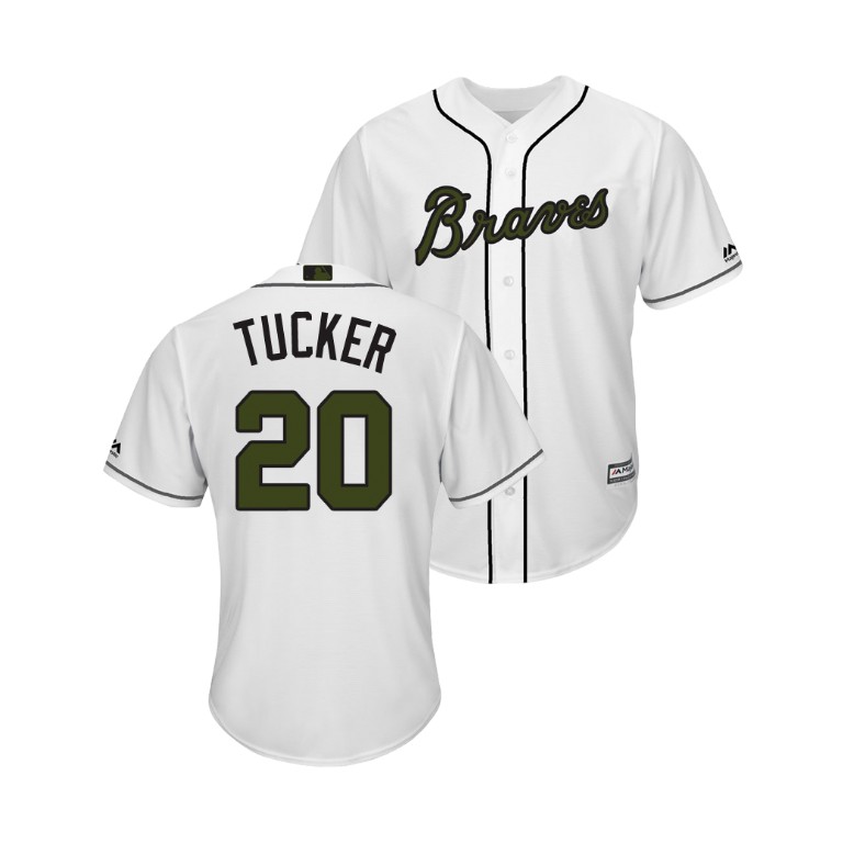 Atlanta Braves White #20 Preston Tucker Cool Base Jersey 2018 Memorial Day Atlanta Braves White #20 Preston Tucker Cool Base Jersey 2018 Memorial Day