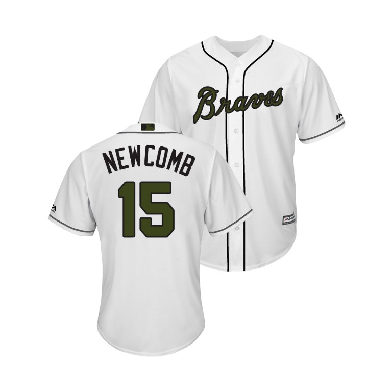 Atlanta Braves White #15 Sean Newcomb Cool Base Jersey 2018 Memorial Day