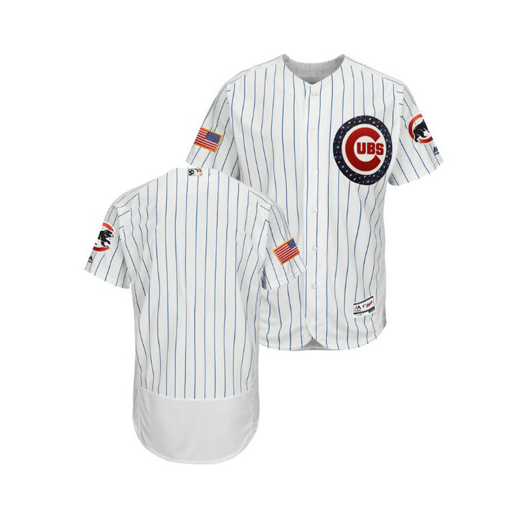 Chicago Cubs White 2018 Stars & Stripes Flex Base Jersey Chicago Cubs White 2018 Stars & Stripes Flex Base Jersey