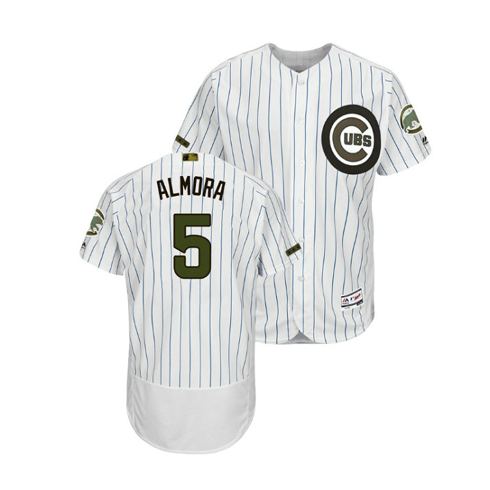 Chicago Cubs White #5 Albert Almora Jr Flex Base Jersey 2018 Memorial Day