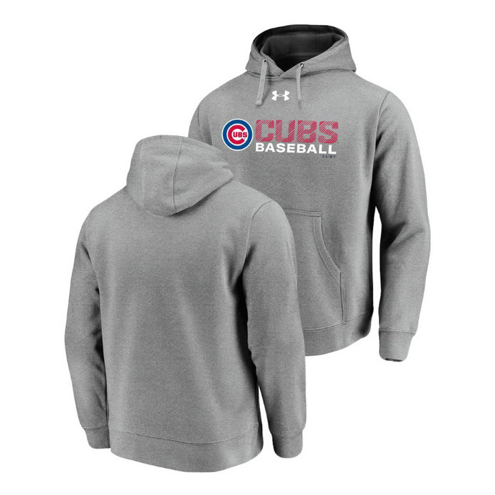 Chicago Cubs Under Armour Heathered Gray Commitment Stack Hoodie Chicago Cubs Under Armour Heathered Gray Commitment Stack Hoodie