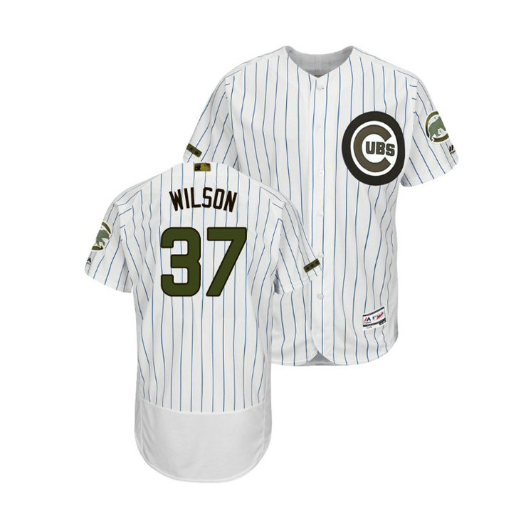 Chicago Cubs White #37 Justin Wilson Flex Base Jersey 2018 Memorial Day Chicago Cubs White #37 Justin Wilson Flex Base Jersey 2018 Memorial Day
