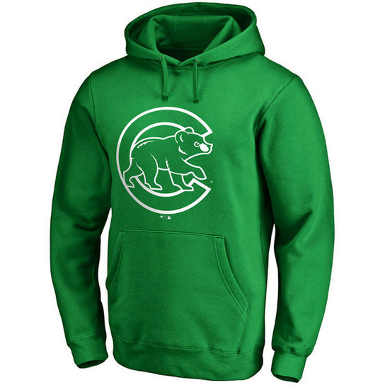 Chicago Cubs Kelly Green St. Patrick's Day White Logo Pullover Hoodie Chicago Cubs Kelly Green St. Patrick's Day White Logo Pullover Hoodie
