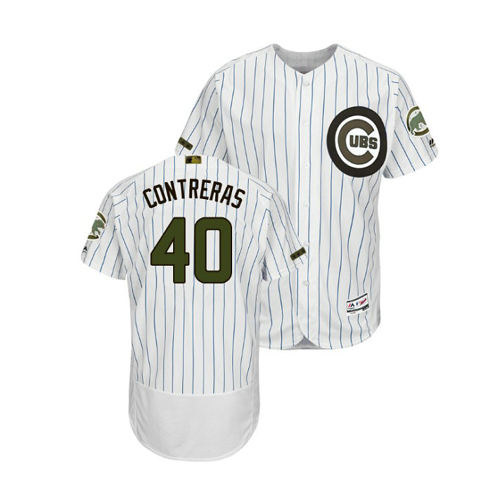 Chicago Cubs White #40 Willson Contreras Flex Base Jersey 2018 Memorial Day Chicago Cubs White #40 Willson Contreras Flex Base Jersey 2018 Memorial Day