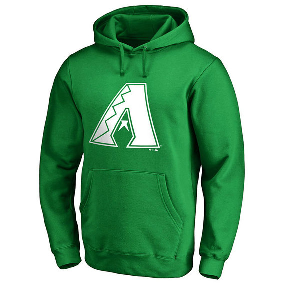 Arizona Diamondbacks Kelly Green St. Patrick's Day White Logo Pullover Hoodie Arizona Diamondbacks Kelly Green St. Patrick's Day White Logo Pullover Hoodie