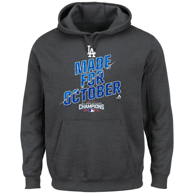 Dodgers 2016 NL West Champions Charcoal Made for October Hoodie