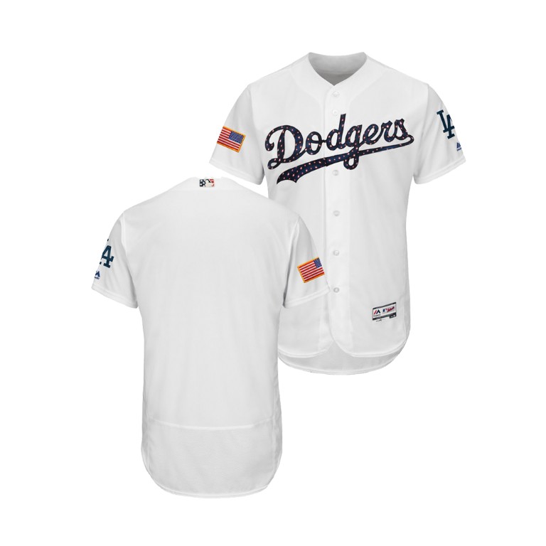 Los Angeles Dodgers White 2018 Stars & Stripes Flex Base Jersey