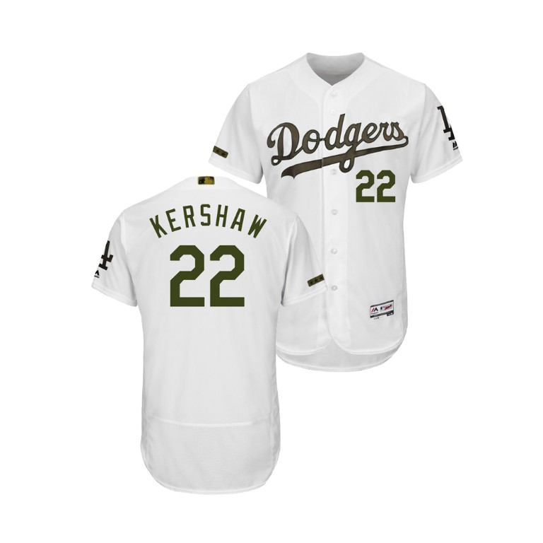 Los Angeles Dodgers White #22 Clayton Kershaw Flex Base Jersey 2018 Memorial Day Los Angeles Dodgers White #22 Clayton Kershaw Flex Base Jersey 2018 Memorial Day