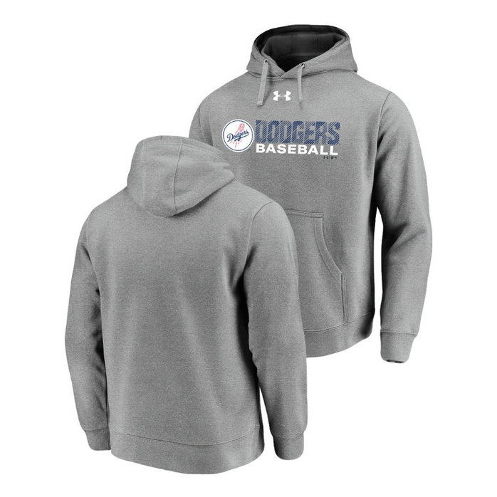 Los Angeles Dodgers Under Armour Heathered Gray Commitment Stack Hoodie
