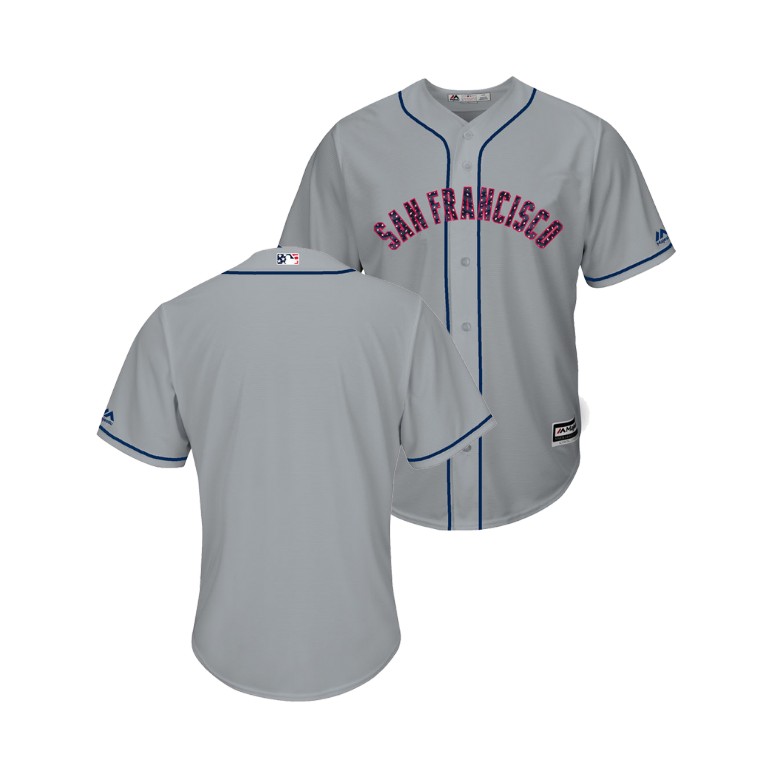 San Francisco Giants Gray 2018 Stars & Stripes Cool Base Jersey San Francisco Giants Gray 2018 Stars & Stripes Cool Base Jersey