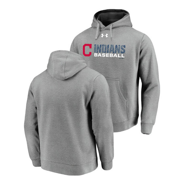 Cleveland Indians Under Armour Heathered Gray Commitment Stack Hoodie Cleveland Indians Under Armour Heathered Gray Commitment Stack Hoodie