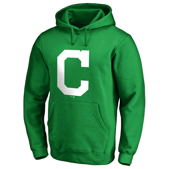 Cleveland Indians Kelly Green St. Patrick's Day White Logo Pullover Hoodie Cleveland Indians Kelly Green St. Patrick's Day White Logo Pullover Hoodie