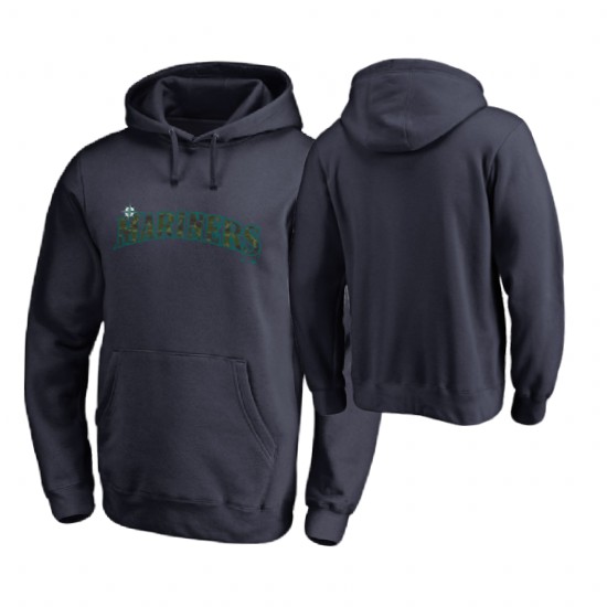 Seattle Mariners Big & Tall Navy Memorial Wordmark Hoodie