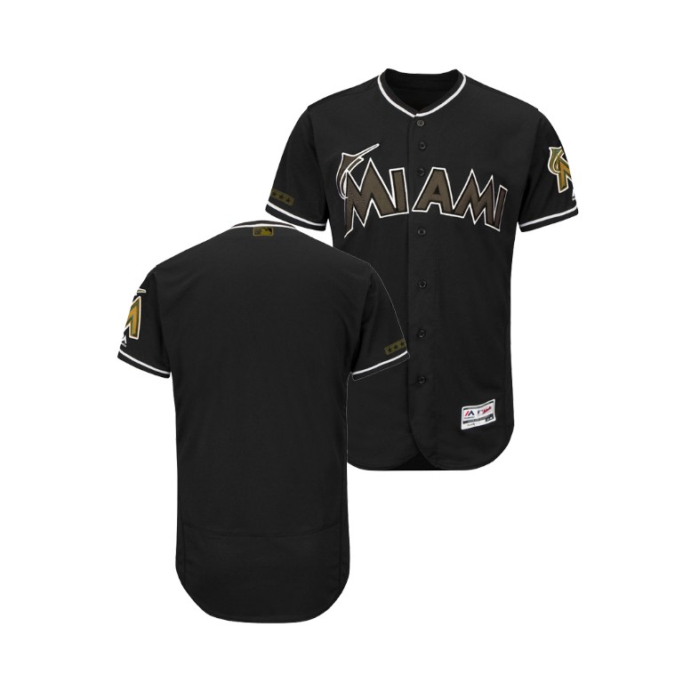 Miami Marlins Black Flex Base Jersey 2018 Memorial Day Miami Marlins Black Flex Base Jersey 2018 Memorial Day